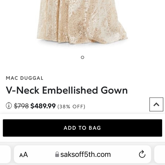 MAC DUGGAL
V-Neck Embellished Gown in Ivory Nude color - Picture 3 of 4